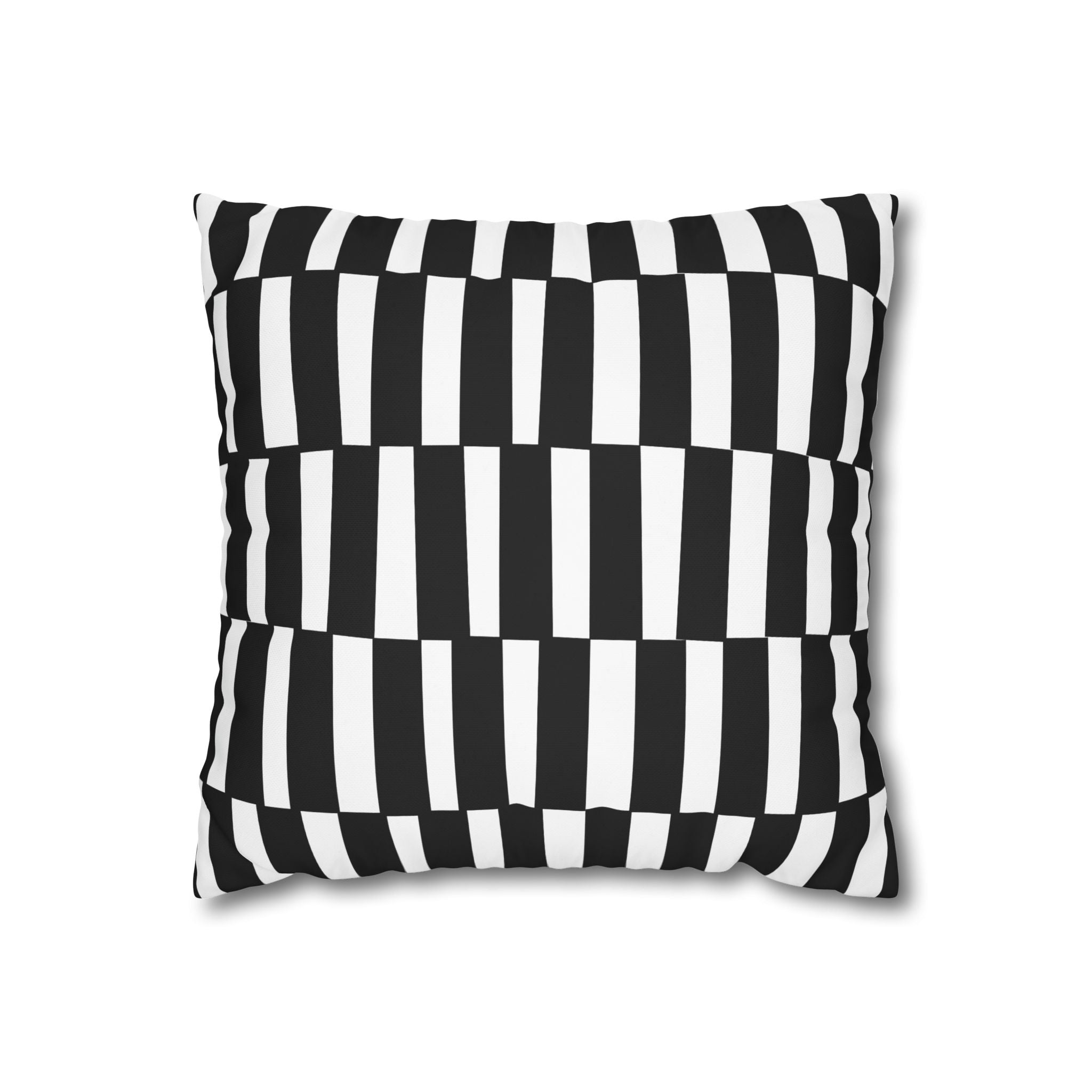Funda de almohada con estampado moderno en blanco y negro 