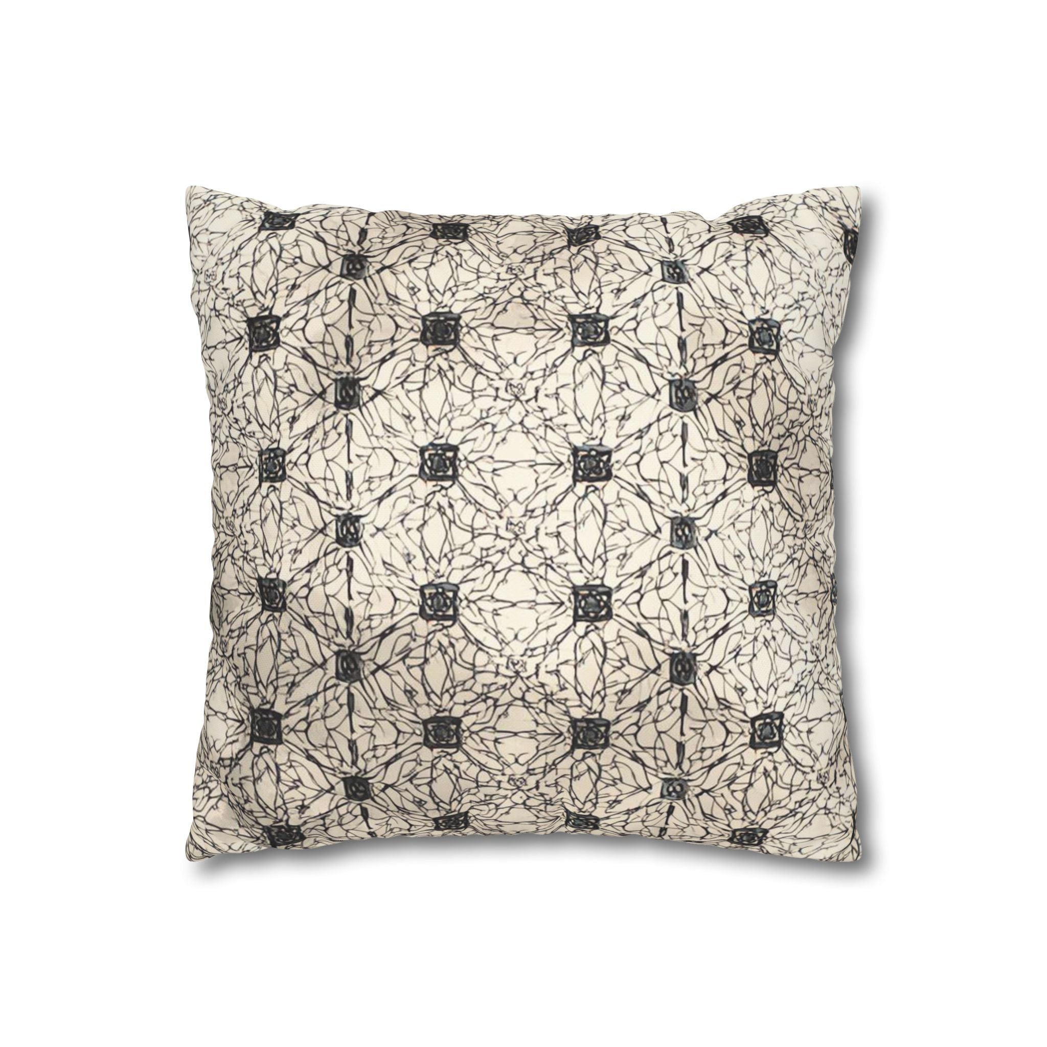 Elegante funda de almohada cuadrada de lona de poliéster: diseño moderno para la decoración del hogar 