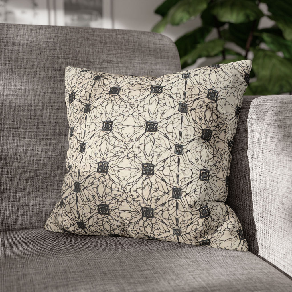 Elegante funda de almohada cuadrada de lona de poliéster: diseño moderno para la decoración del hogar 