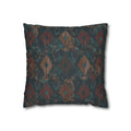 Southwestern Geometric Throw Pillow Cover — Dark Teal & Rust Square Cushion Case - Printify Home Decor (Image 1)