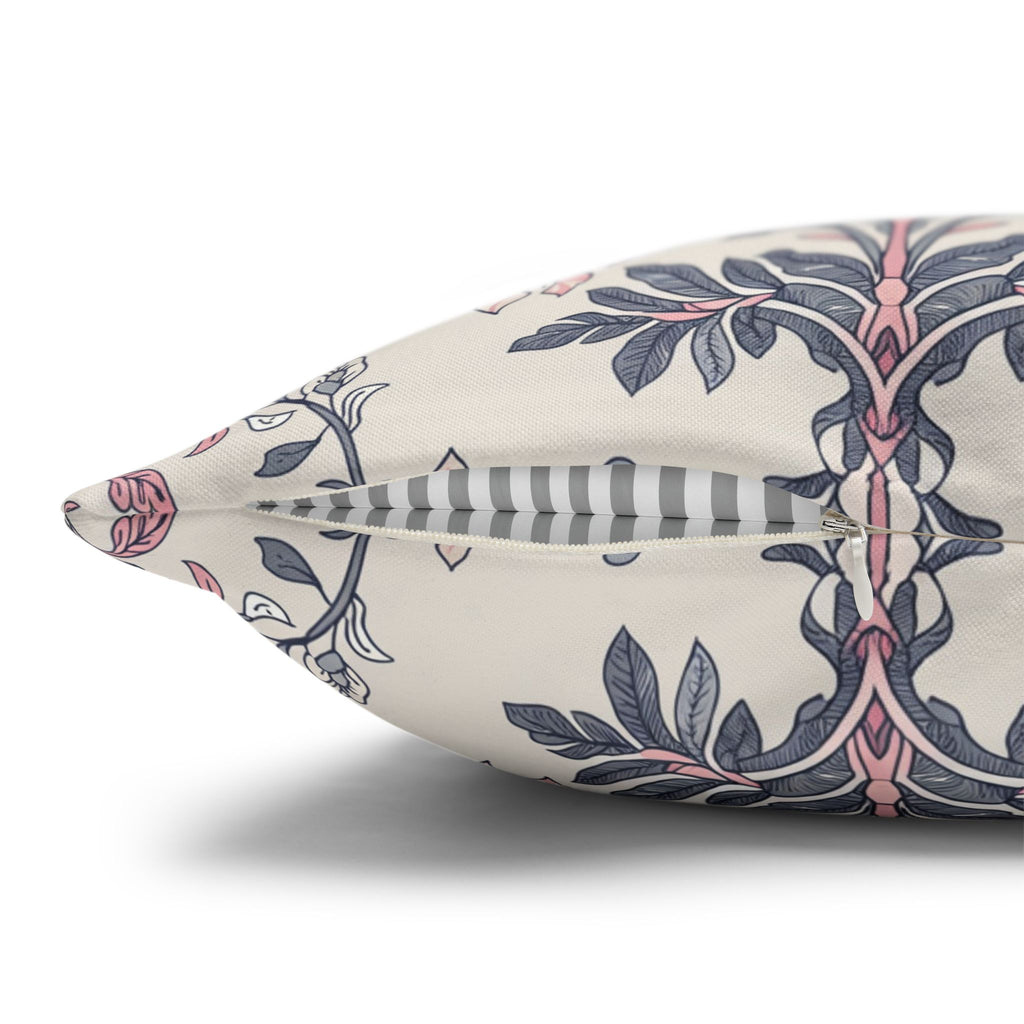 Floral Design Square Poly Canvas Pillowcase