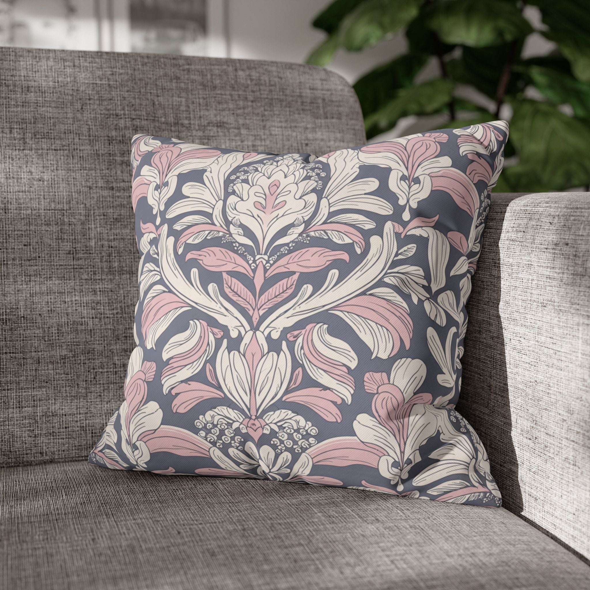 Elegant Floral Square Pillowcase - Cozy Home Décor
