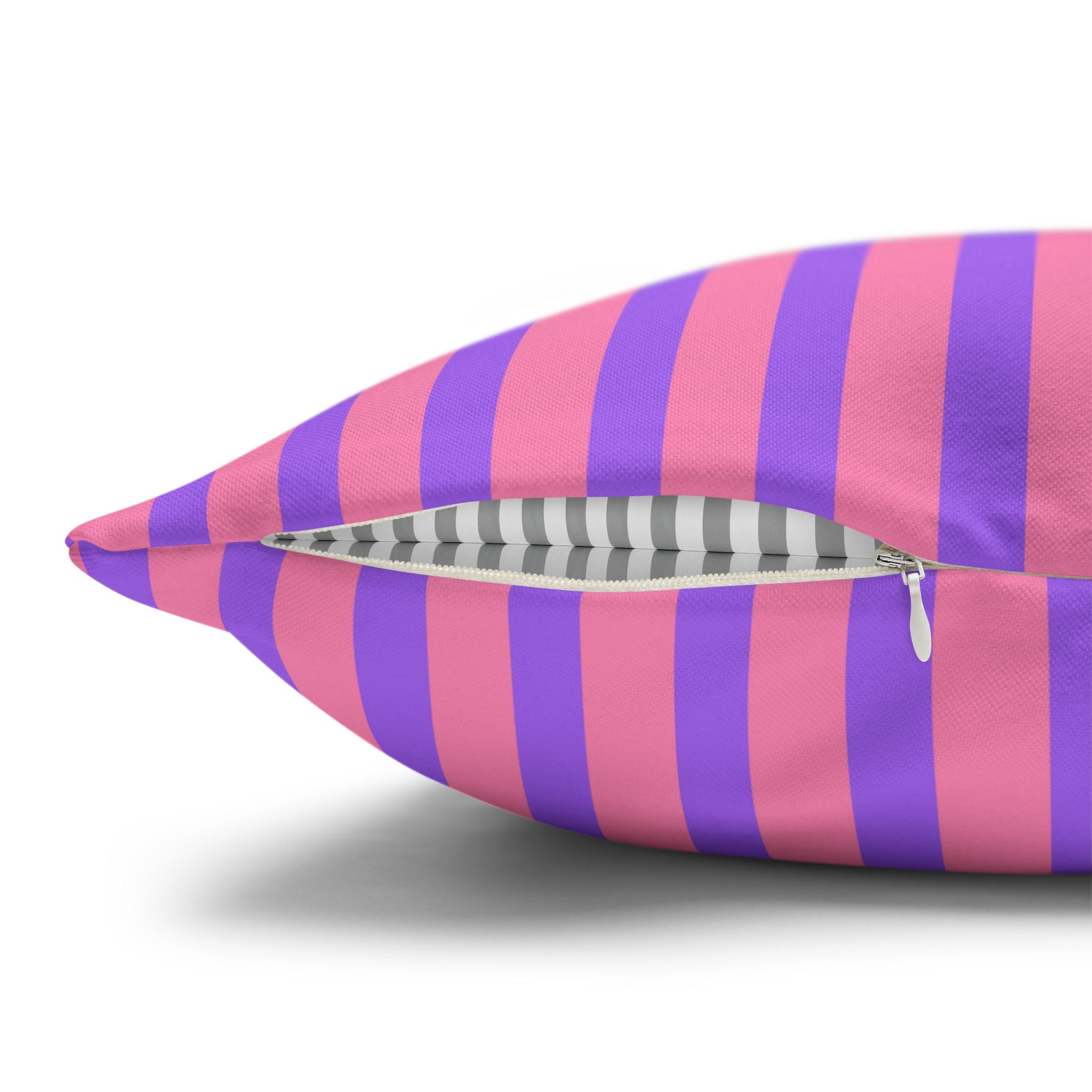 Colorful Striped Poly Canvas Pillowcase - Vibrant Home Décor Accent