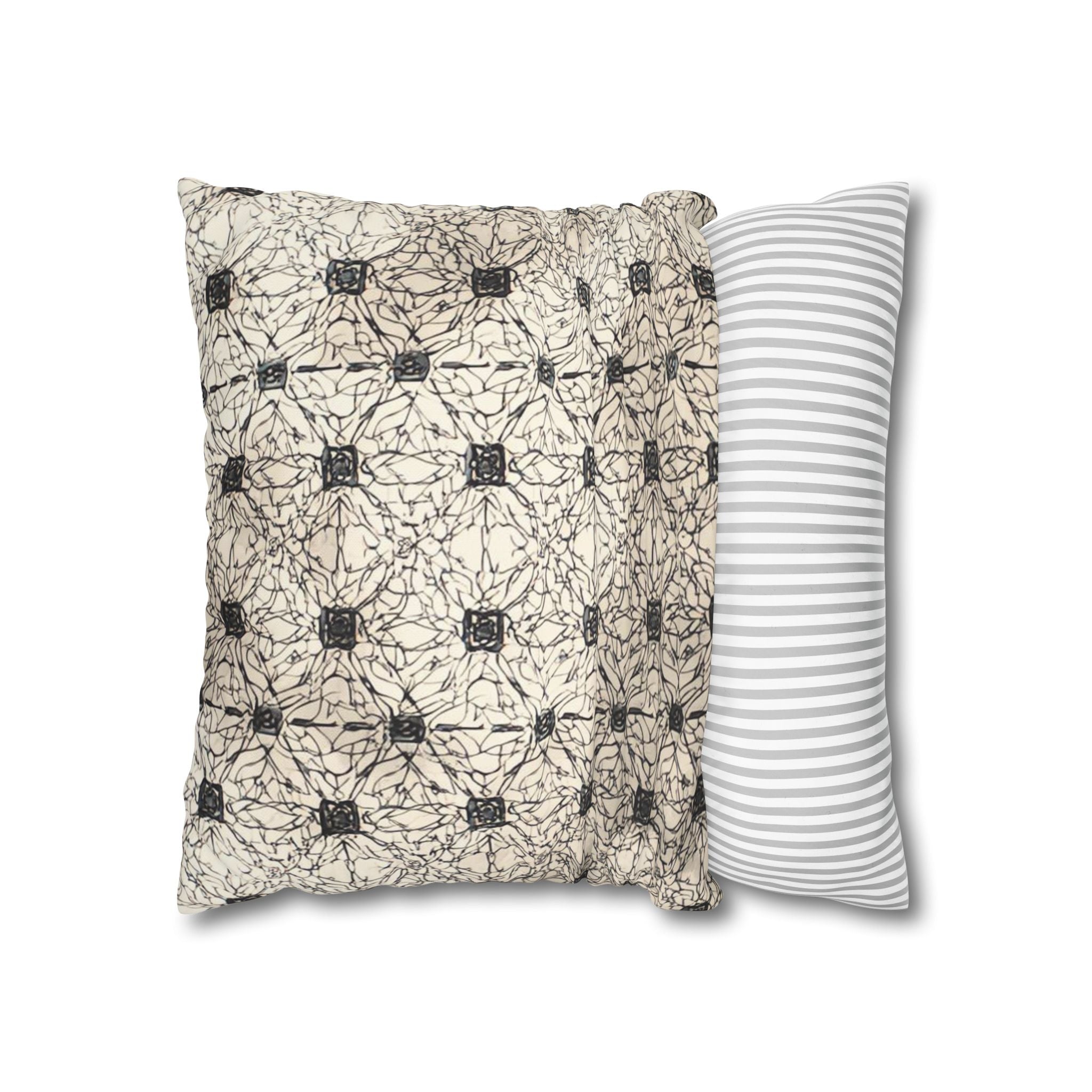 Elegante funda de almohada cuadrada de lona de poliéster: diseño moderno para la decoración del hogar 