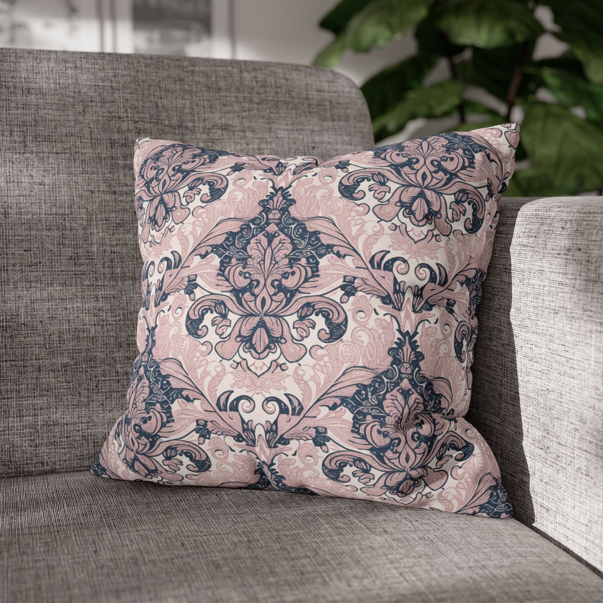 Elegant Damask Decorative Pillowcase