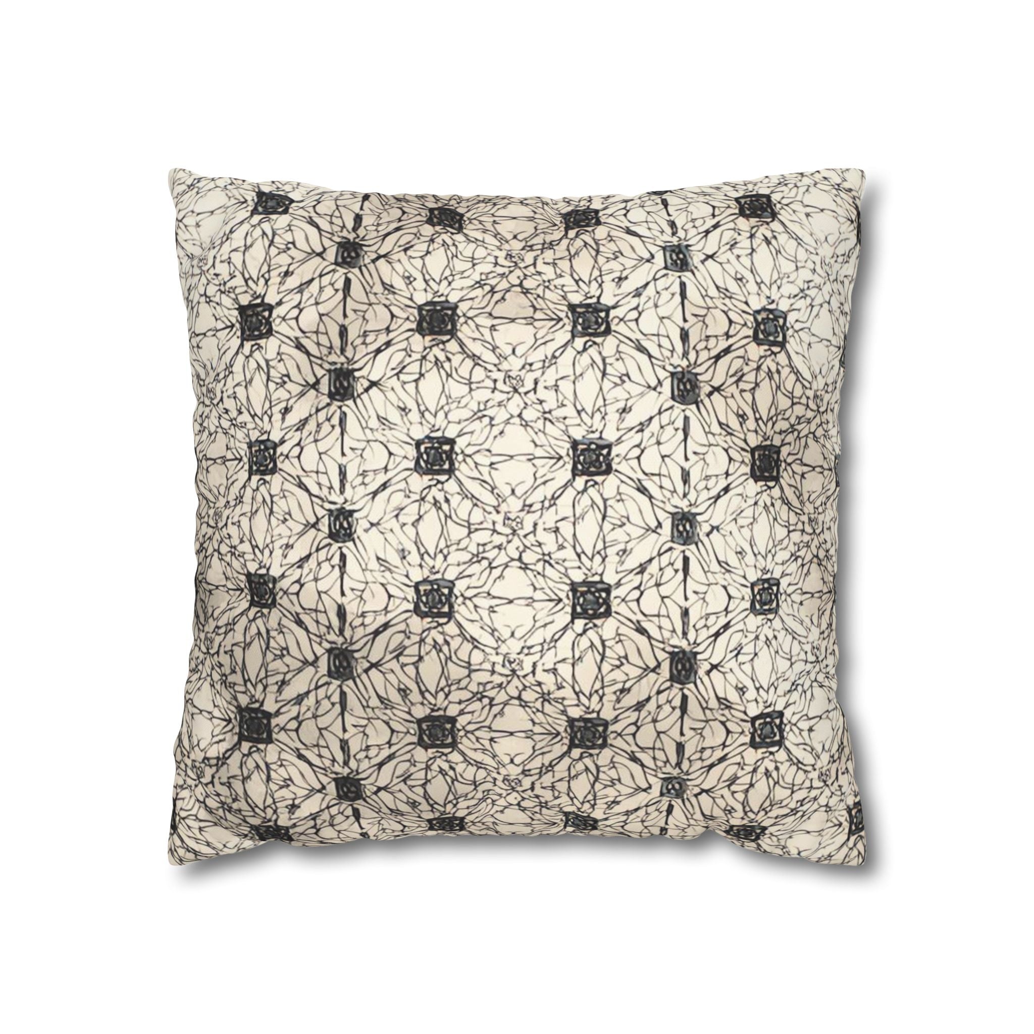 Elegante funda de almohada cuadrada de lona de poliéster: diseño moderno para la decoración del hogar 