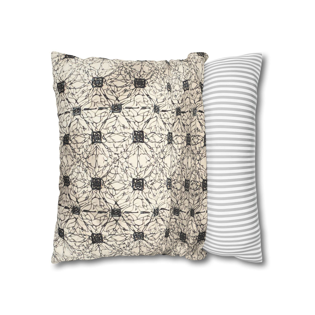 Elegante funda de almohada cuadrada de lona de poliéster: diseño moderno para la decoración del hogar 