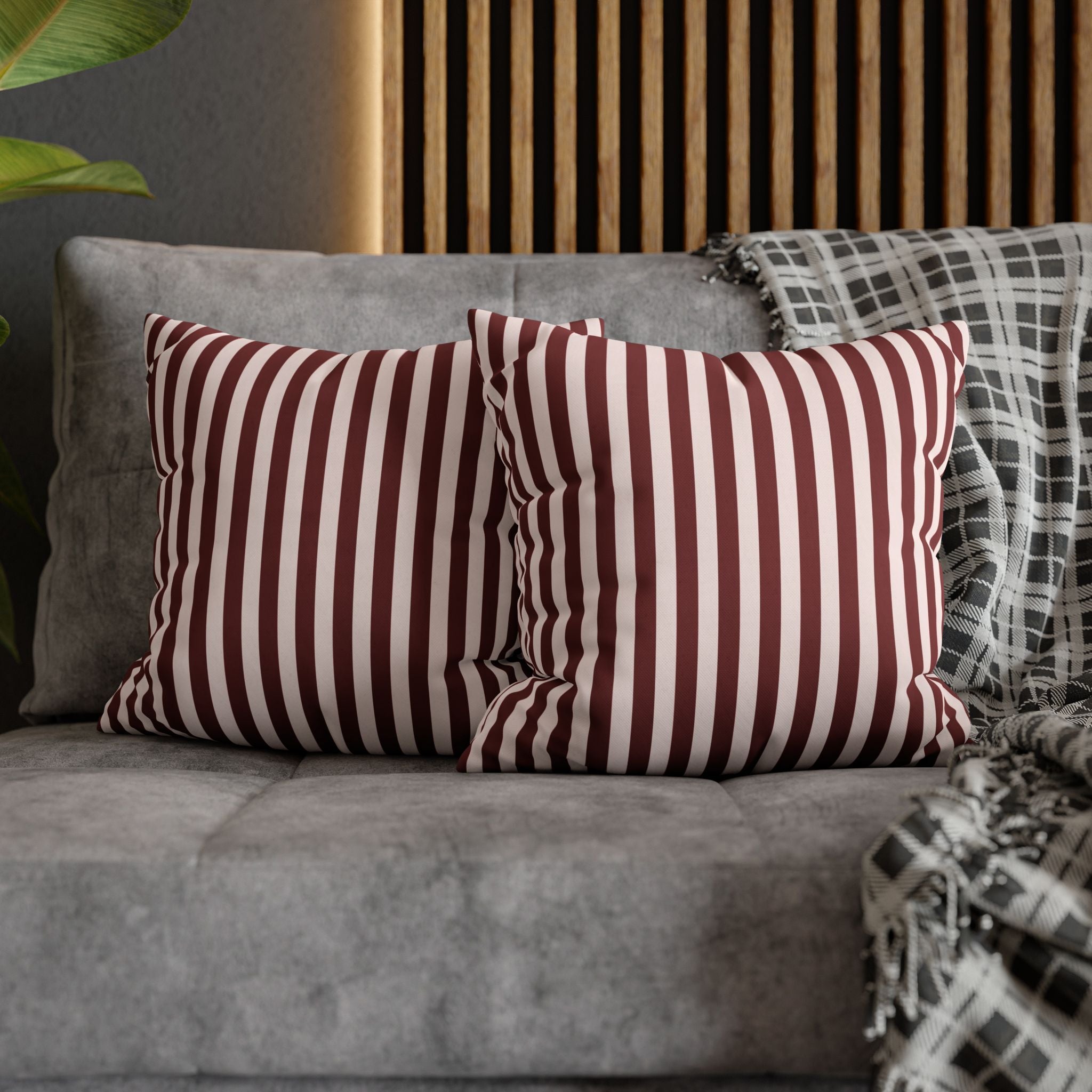 Striped Poly Canvas Pillowcase - Cozy Home Decor