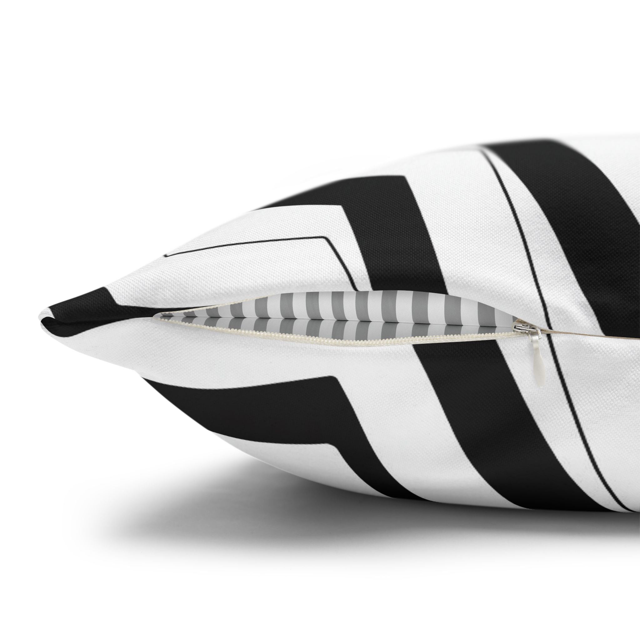 Modern Black & White Geometric Square Pillowcase - Bold Abstract Pattern