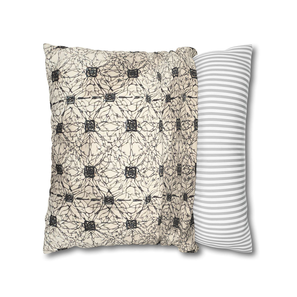 Elegante funda de almohada cuadrada de lona de poliéster: diseño moderno para la decoración del hogar 