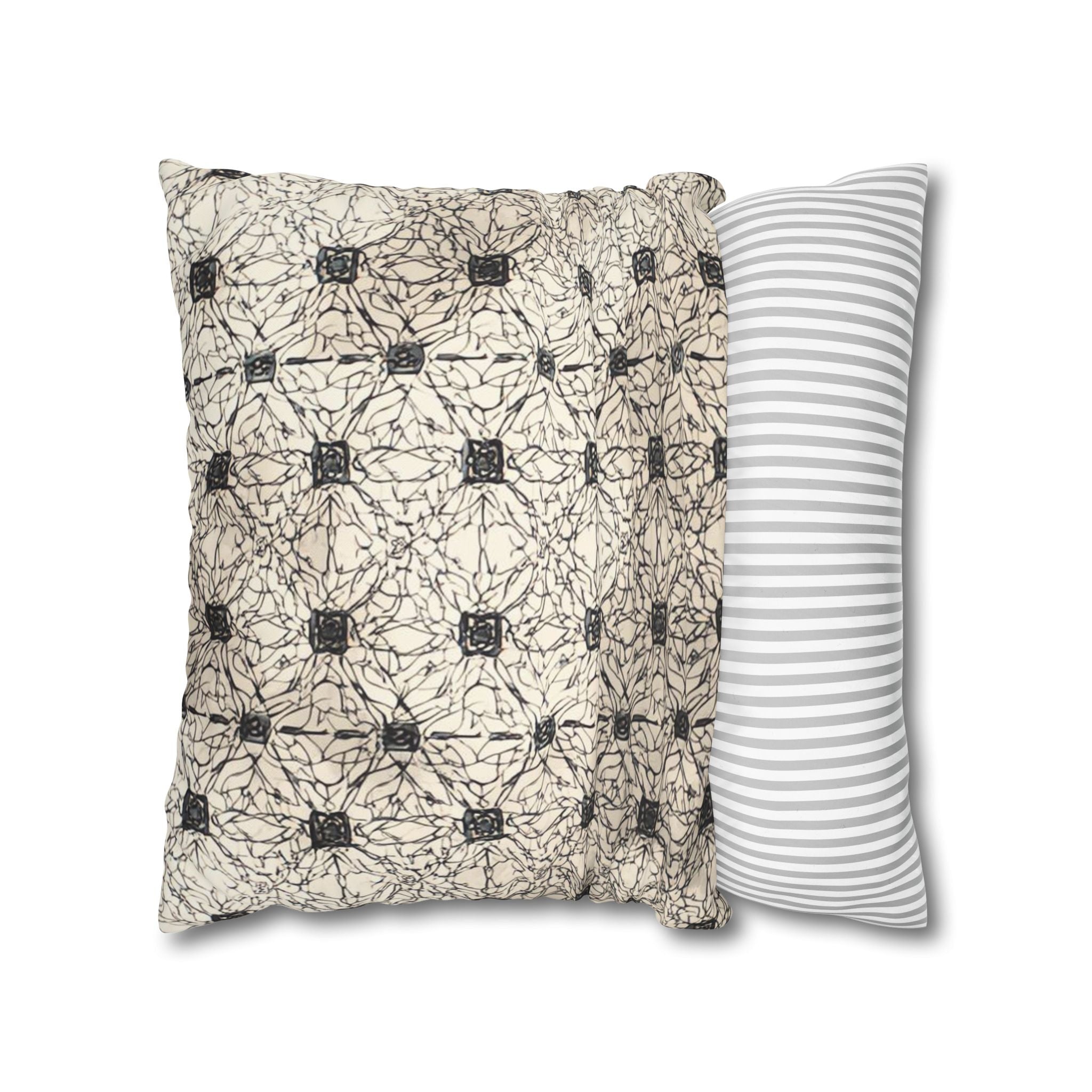 Elegante funda de almohada cuadrada de lona de poliéster: diseño moderno para la decoración del hogar 