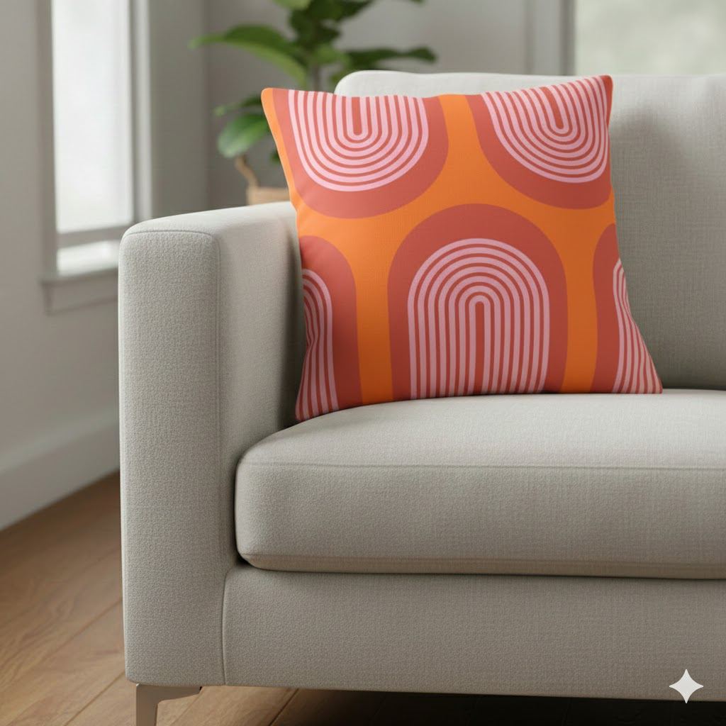 Retro Rainbow Pattern Pillowcase