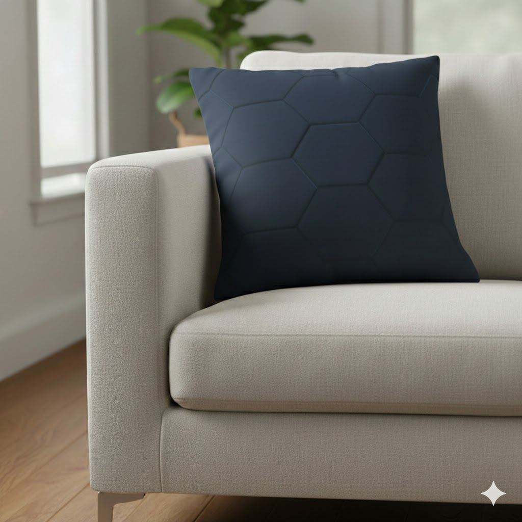 Hexagon Pattern Poly Canvas Pillowcase