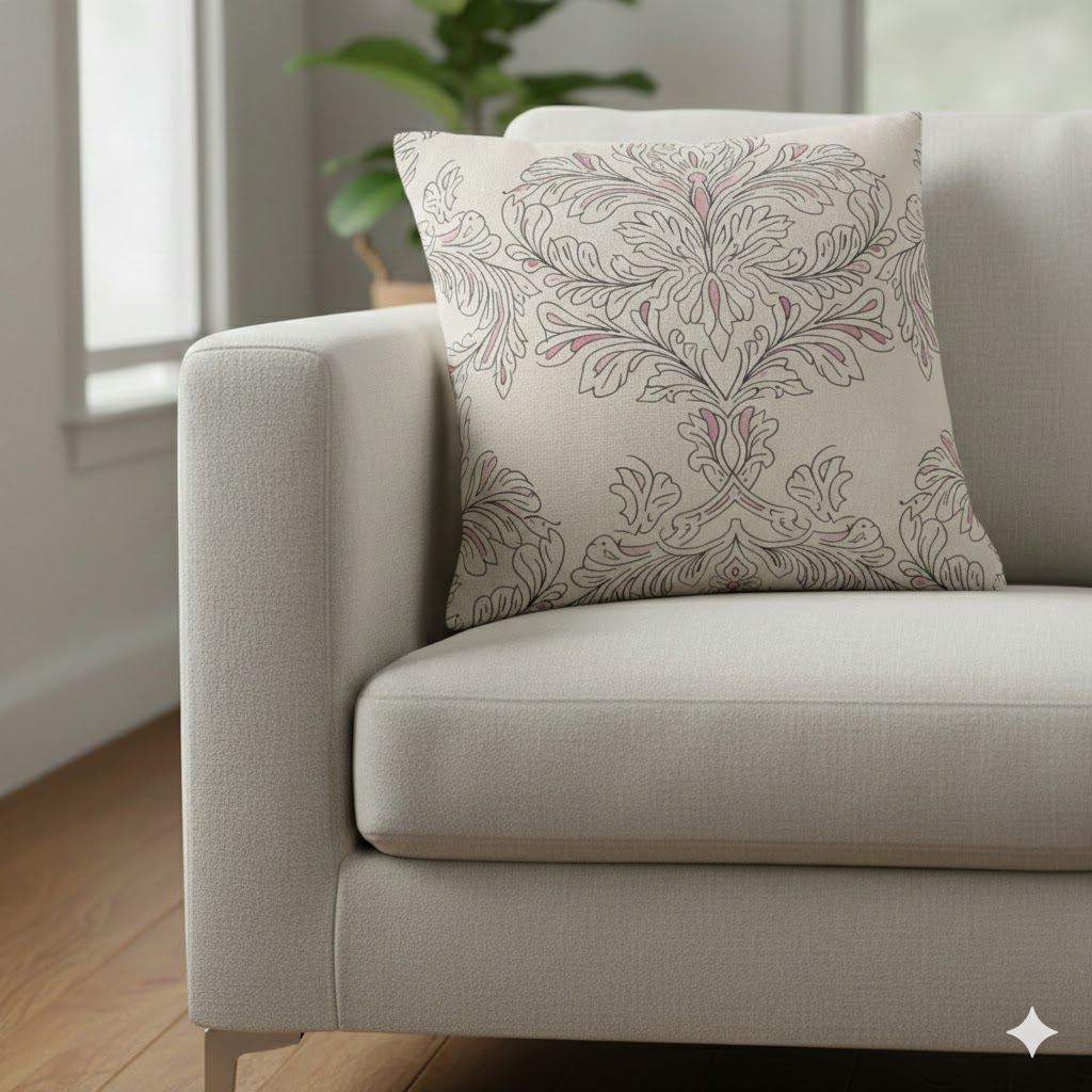 Elegant Floral Poly Canvas Pillowcase