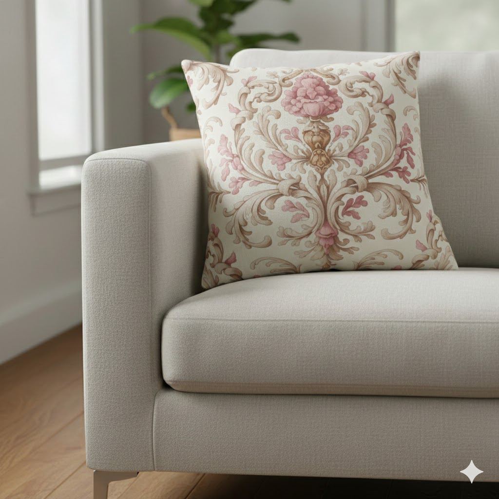 Elegant Floral Poly Canvas Pillowcase - Stylish Home Decor