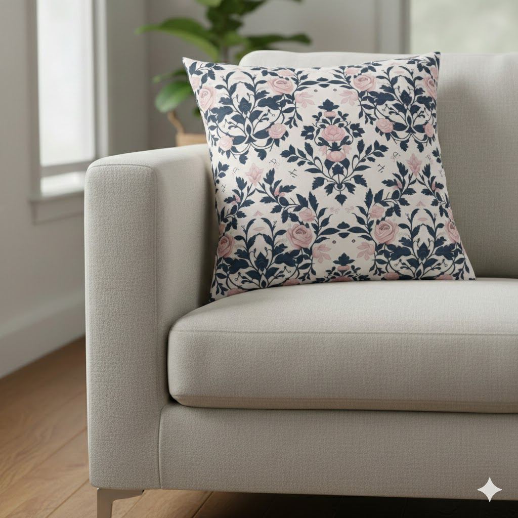 Floral Pattern Square Pillowcase